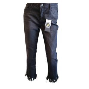 Black Daisy Fringe Hem Ankle Jean's sz 11 NEW TAGS